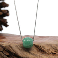 Baikalla Jewelry Jade Pendant Necklace Baikalla™ "Good Luck Button" Necklace Forest Green Jade Lucky KouKou Pendant Necklace