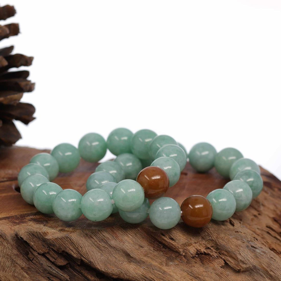 Baikalla Jewelry jade beads bracelet Jadeite Jade 13mm Round Green Beads Bracelet ( 13 mm )