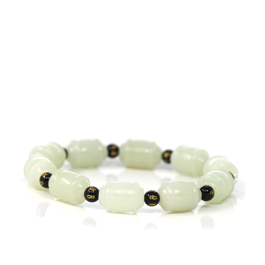 Baikalla Jewelry jade beads bracelet Genuine Nephrite Jade Buddha Symbol TongTong Men's Bracelet