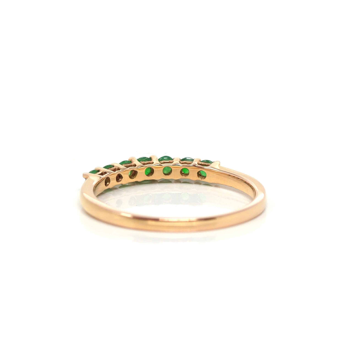 Baikalla Jewelry Jadeite Engagement Ring Baikalla "7 Stone Anniversary" 18k Yellow Gold Natural Imperial Jadeite Jade Band