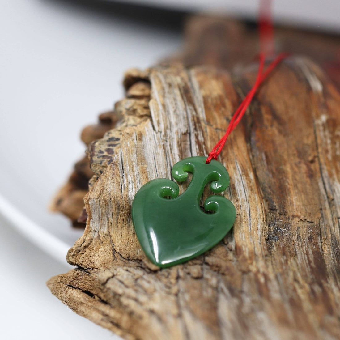 Baikalla Jewelry Baikalla™ "Lucky Jade Anchor" Green Jade Pendant Necklace