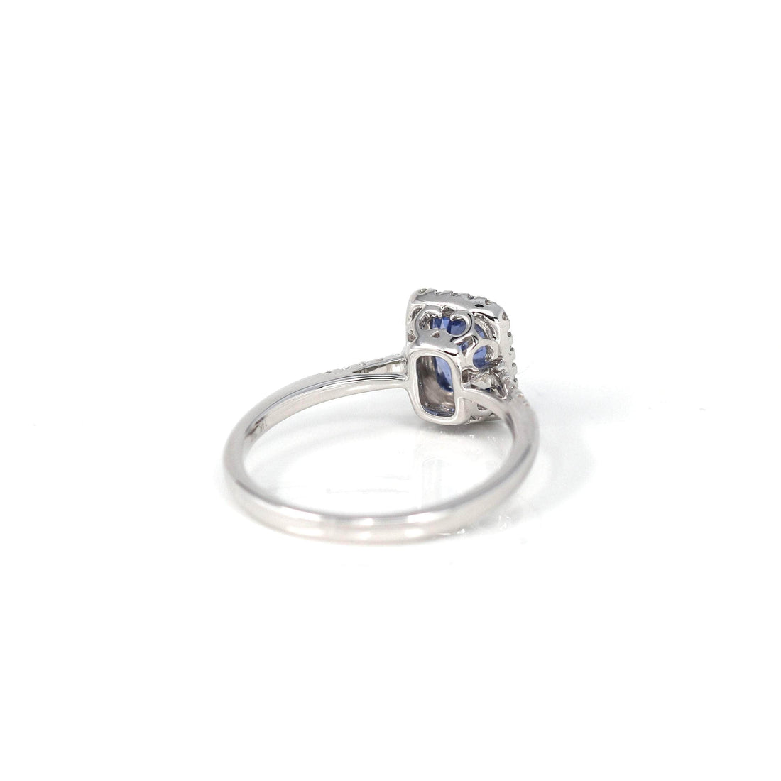 Baikalla Jewelry Gold Sapphire Ring 14k White Gold Natural Blue Sapphire Ring with Diamonds