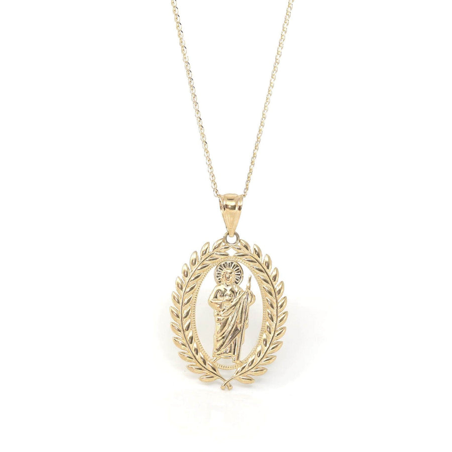 Baikalla Jewelry 14K Pure Yellow Gold Pendant Pendant Only 14k Yellow Gold Jesus Charm Necklace
