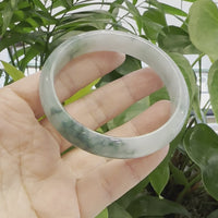 Baikalla Blue Green Classic Real Jadeite Jade Bangle Bracelet (63.30mm) #385