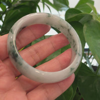 Baikalla Classic Real Blue-green Jade Jadeite Bangle Bracelet (60.24mm)#375