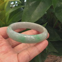 Baikalla Classic Green Natural Jadeite Jade Bangle (56.60 mm )#326
