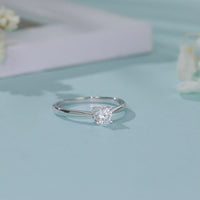 Baikalla™ "Alice" Sterling Silver Moissanite 4 Prong Promise Ring