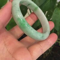 Baikalla™ "Classic Bangle" Genuine Burmese Green Jadeite Jade Bangle Bracelet ( 58.3mm) #133