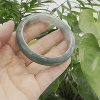 Baikalla Blue-Green Classic Real Jadeite Jade Bangle Bracelet (58.11mm) #935