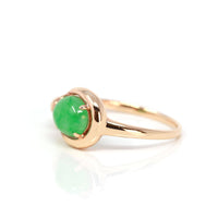 Baikalla Jewelry Jadeite Engagement Ring Baikalla™ "Daria" 18k Rose Gold Natural Imperial Jadeite Engagment Ring