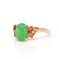 Baikalla Jewelry Jadeite Engagement Ring Baikalla™ "Talia" 18k Rose Gold Natural Imperial Jadeite Engagment Ring