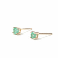 Baikalla Jewelry Gold Gemstone Earrings Baikalla™ 14K Classic Yellow Gold Natural Emerald Earrings