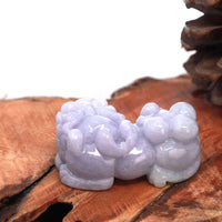 Baikalla Jewelry genuine jadeite carving Baikalla™ Pi Xiu Genuine Burmese Lavender Jadeite Jade PiXiu Pendant Necklace (FengShui Lucky)
