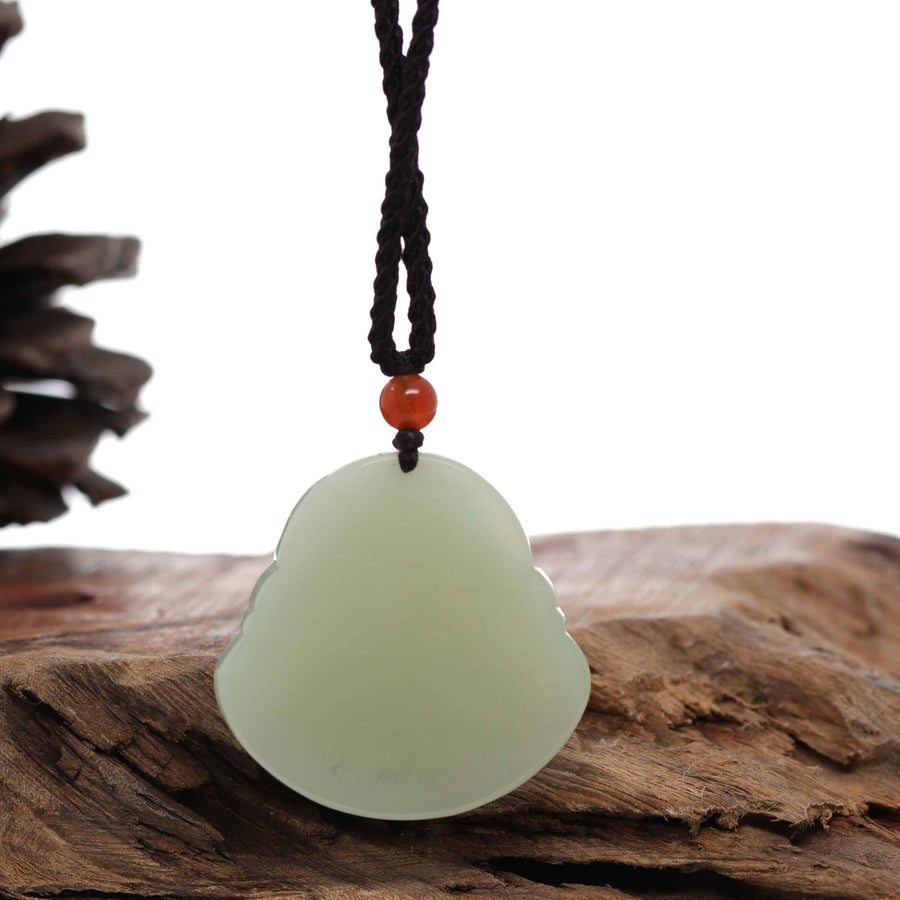 Baikalla Jewelry Jade Pendant Necklace Baikalla™ "Goddess of Compassion Buddha" Genuine White Jade Pendant Necklace