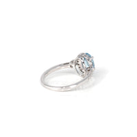 Baikalla Jewelry Gold Aquamarine Ring 14k White Gold Natural Oval Aquamarine Diamond Anniversary Ring