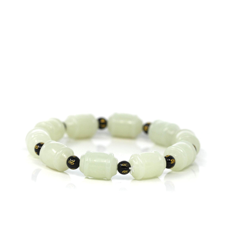 Baikalla Jewelry jade beads bracelet Genuine Nephrite Jade Buddha Symbol TongTong Men's Bracelet