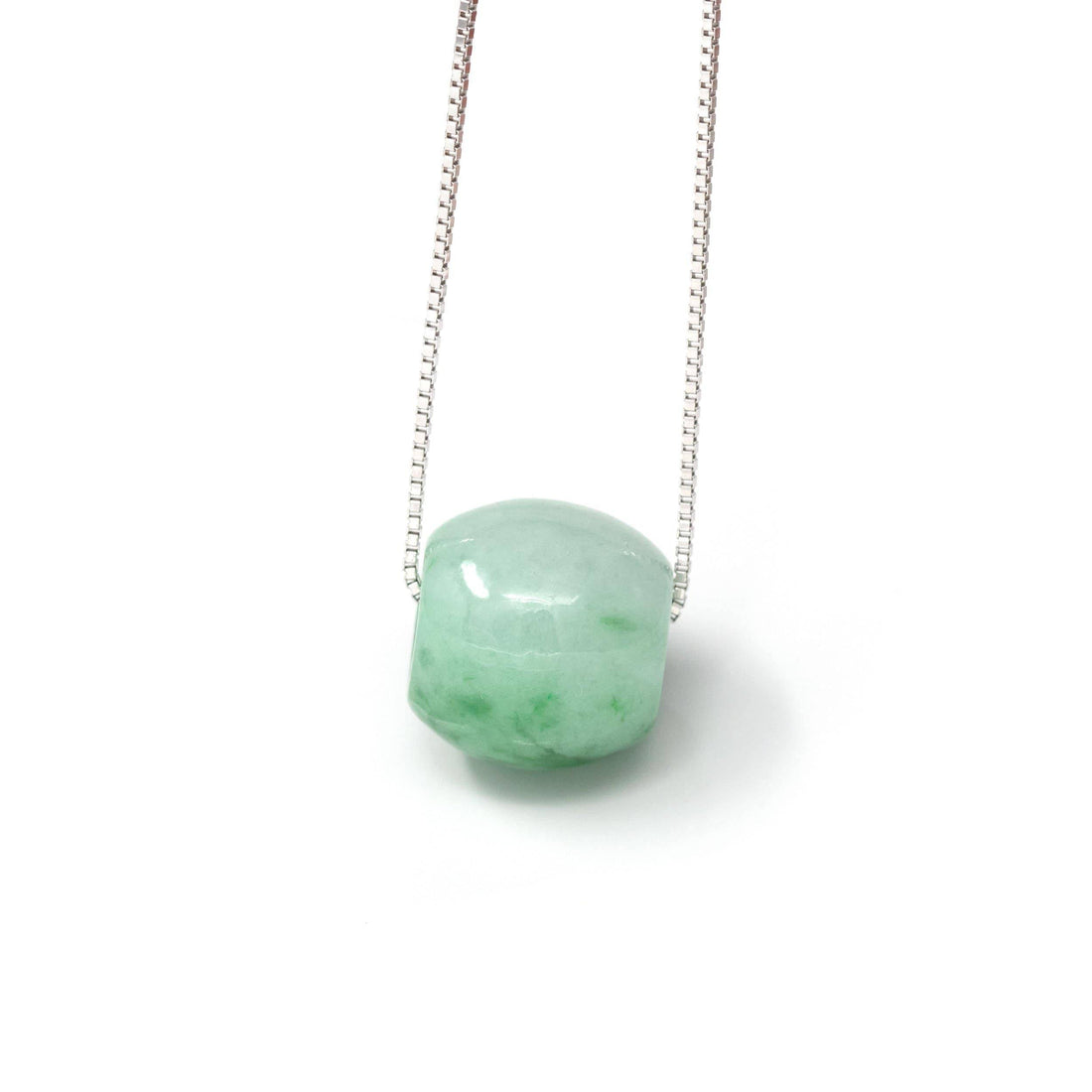 Baikalla Jewelry Jade Pendant Necklace Baikalla™ "Good Luck Button" Necklace Real Blue-Green Jade Lucky TongTong Pendant Necklace