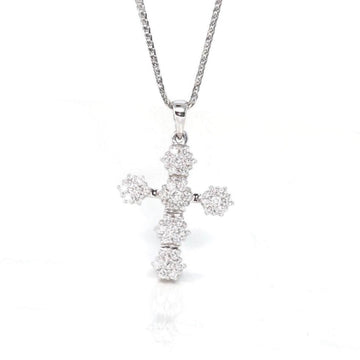 Baikalla Jewelry 18K Pure White Gold Pendant Pendant Only 18K White Gold Cross Pendant Necklace With VS1 Diamonds