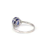 Baikalla Jewelry 18k Gold Tanzanite Ring 18k White Gold Natural Tanzanite Diamond Anniversary Ring