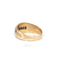 Baikalla Jewelry Gold Diamond Men's Ring 14k Yellow Gold Diamond Men's Wedding Band Ring