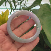 Genuine Burmese Lavender Green Jadeite Jade Bangle Bracelet (54.66 mm) #564