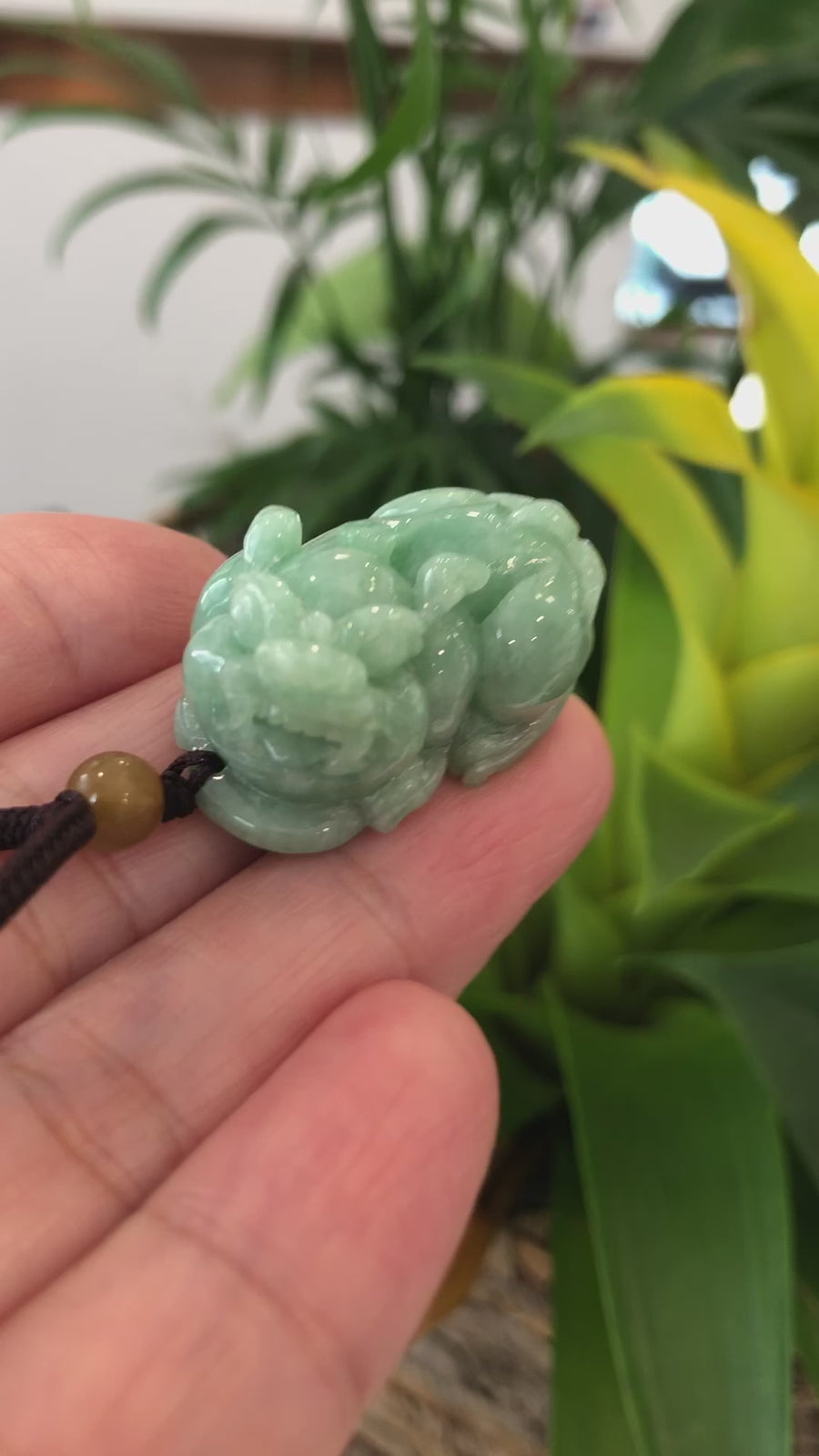 Baikalla™ Pi Xiu Genuine Burmese Green Jadeite Jade PiXiu Pendant Necklace (FengShui Lucky)