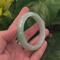 Real Burmese Green Jadeite Jade Bangle Bracelet ( 57.0 mm ) #444