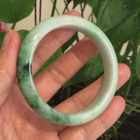Baikalla™ "Classic Bangle" Genuine Burmese Green Jadeite Jade Bangle Bracelet ( 58.3 mm) #134