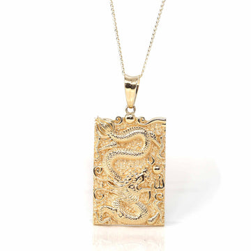 Baikalla Jewelry 14K Yellow Gold Pendant Pendant Only 14k Yellow Gold Dragon Pendant Necklace