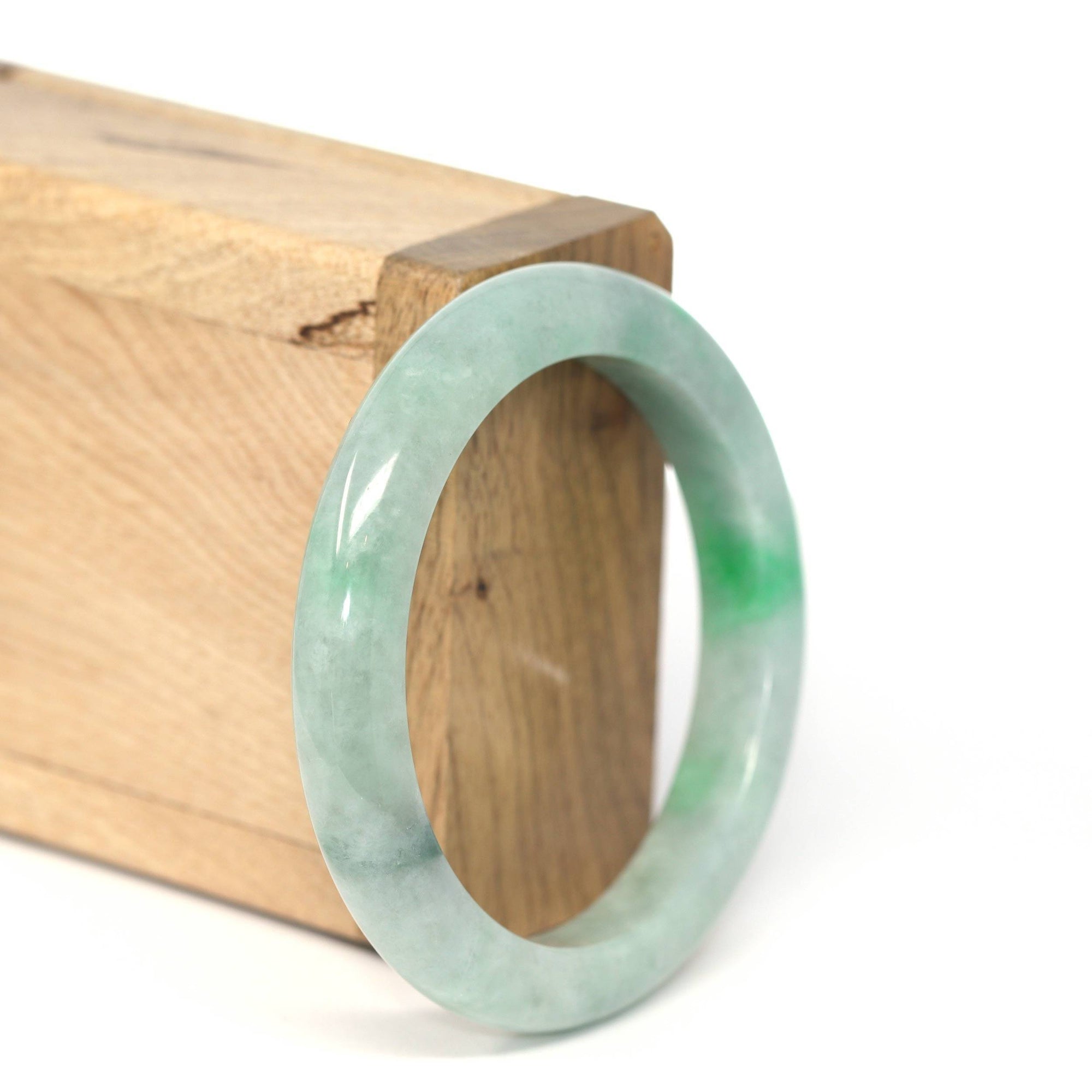 Baikalla Jewelry Jadeite Jade Bangle Bracelet Genuine Burmese Forest Green Jadeite Jade Bangle Bracelet (53.83 mm) #221