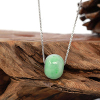 Baikalla Jewelry Jade Pendant Necklace Baikalla™ "Good Luck Button" Necklace Real Blue-Green Jade Lucky TongTong Pendant Necklace