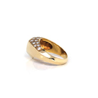 Baikalla Jewelry 18K Gold Tourmaline Ring 18k Yellow Gold Natural Pink Tourmaline Diamond Pinky Ring