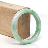 Baikalla Jewelry Jadeite Jade Bangle Bracelet Genuine Burmese Green Jadeite Jade Bangle Bracelet (58.7 mm) #130