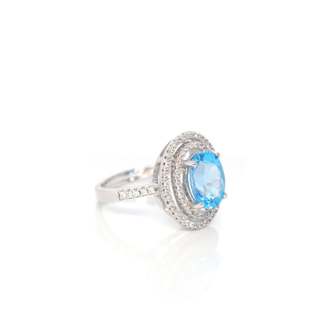 Baikalla Jewelry Gemstone Ring Baikalla™ Sterling Silver Swiss Blue Topaz Ring