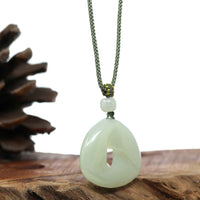 Baikalla Jewelry Jade Pendant Necklace Genuine White Nephrite Jade Violin Pendant Necklace
