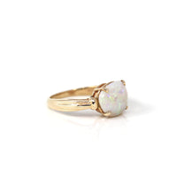 Baikalla Jewelry Gold Opal Ring 14k Yellow Gold Natural Australian Opal Ring