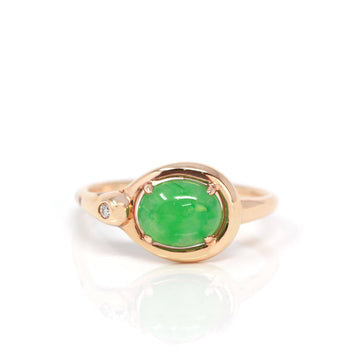 Baikalla Jewelry Jadeite Engagement Ring 5 Baikalla™ "Daria" 18k Rose Gold Natural Imperial Jadeite Engagment Ring