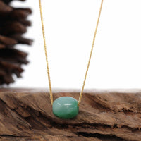 Baikalla Jewelry Jade Pendant Necklace Baikalla™ "Good Luck Button" Necklace Rich Forest Green Jade Lucky TongTong Pendant Necklace
