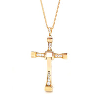 Baikalla Jewelry 18K Yellow Gold Cross Pendant Pendant Only 18K Yellow Gold Cross Pendant Necklace With CZ