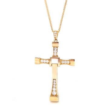 Baikalla Jewelry 18K Yellow Gold Cross Pendant Pendant Only 18K Yellow Gold Cross Pendant Necklace With CZ