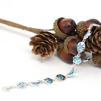 Baikalla Jewelry Silver Gemstone Bracelet Baikalla™ Sterling Silver Lab-Created Oval Opal Cute Sea-fish Bracelet
