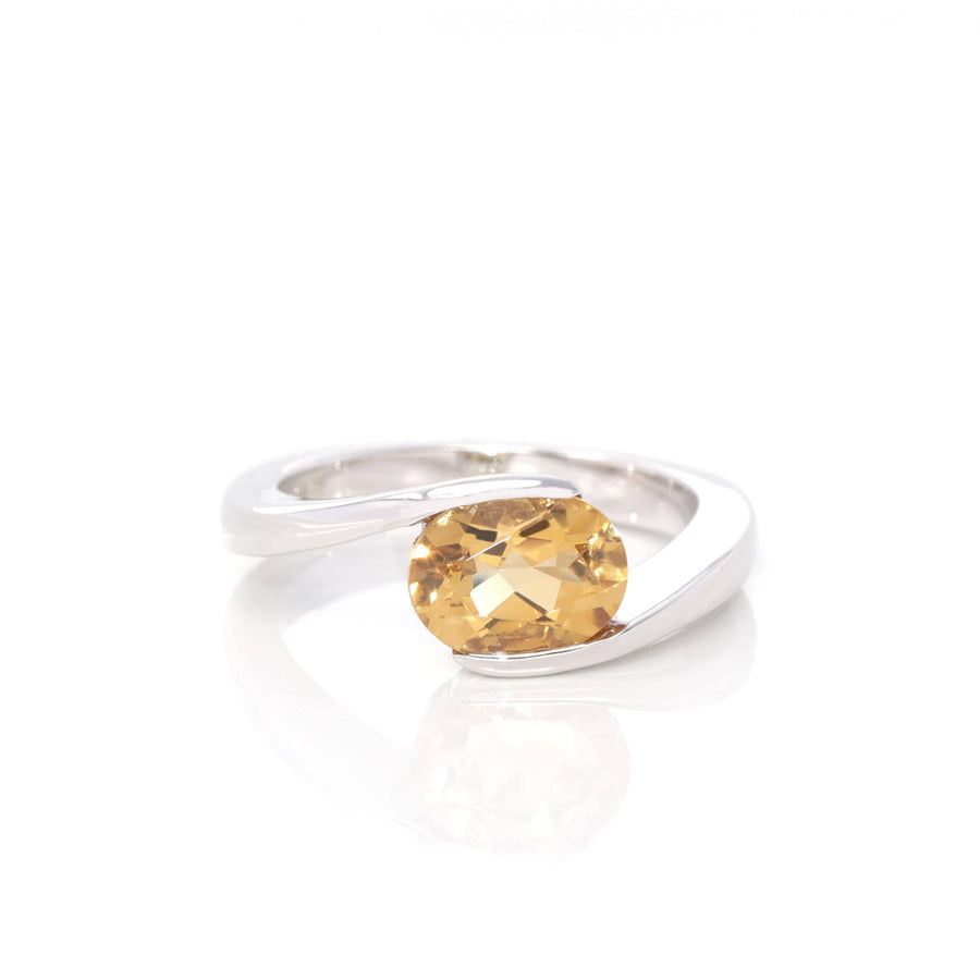 Baikalla Jewelry Citrine Baikalla™ Gemstone Collection Sterling Silver Genuine Peridot Oval Bypass Ring