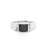 Baikalla Jewelry Gold Jadeite Jade Ring 7 Baikalla™ "Classic Emerald Style" Genuine Burmese Emerald Cut Black Jadeite Jade Engagement Ring