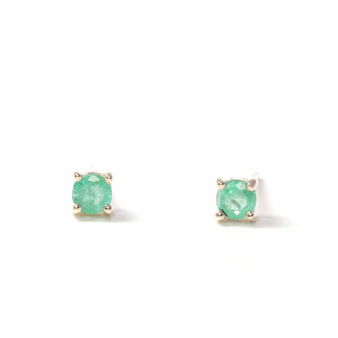 Baikalla Jewelry Gold Gemstone Earrings Baikalla™ 14K Classic Yellow Gold Natural Emerald Earrings