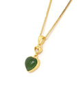 Baikalla Jewelry Jade Pendant Necklace Baikalla™ "Love Heart" Sterling Silver Green Jade Classic Love Pendant Necklace