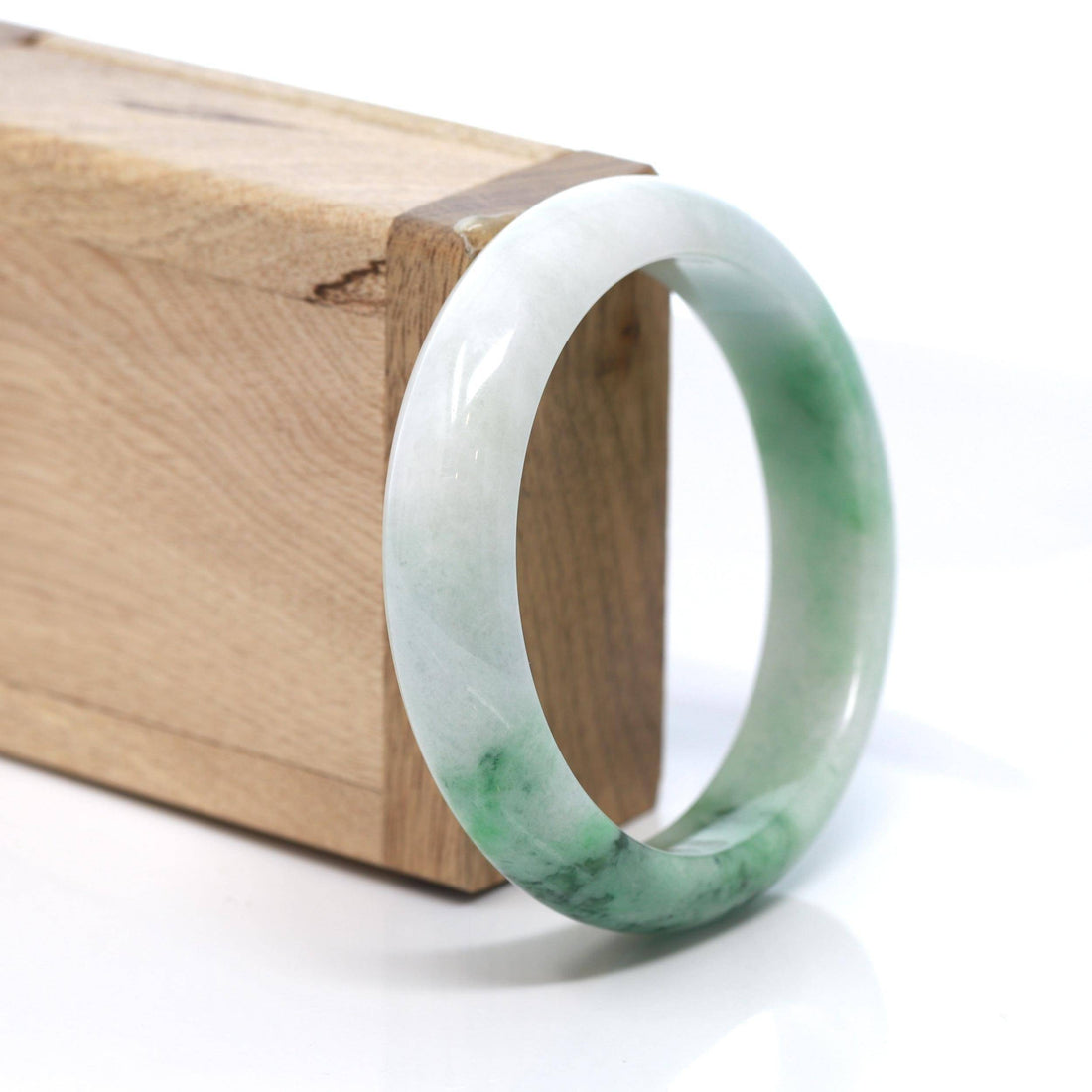 Baikalla Jewelry Jadeite Jade Bangle Bracelet Baikalla™ "Classic Bangle" Genuine Burmese Green Jadeite Jade Bangle Bracelet (57.0 mm) #183