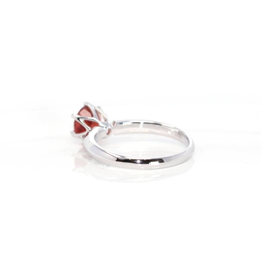 Baikalla Jewelry Gold Sapphire Ring 14k White Gold Sunstone Ring