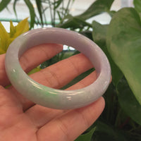 Natural Lavender- Green Jadeite Jade Bangle Bracelet (57.96 mm) #719