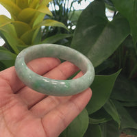 Baikalla Classic Green Natural Jadeite Jade Bangle (56.58 mm) #554
