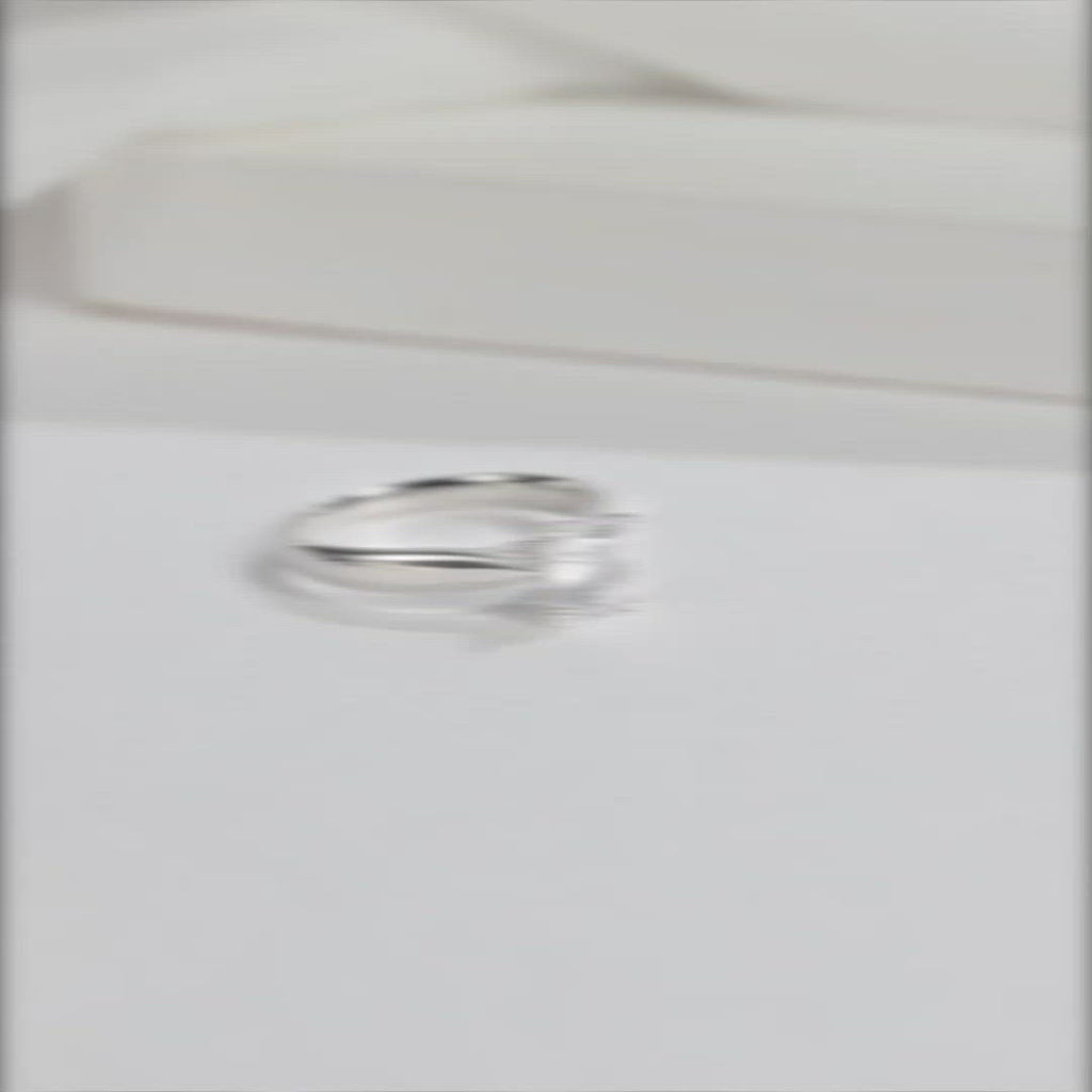 Baikalla™ "Eniko" Sterling Silver Moissanite 6 Prong Promise Ring
